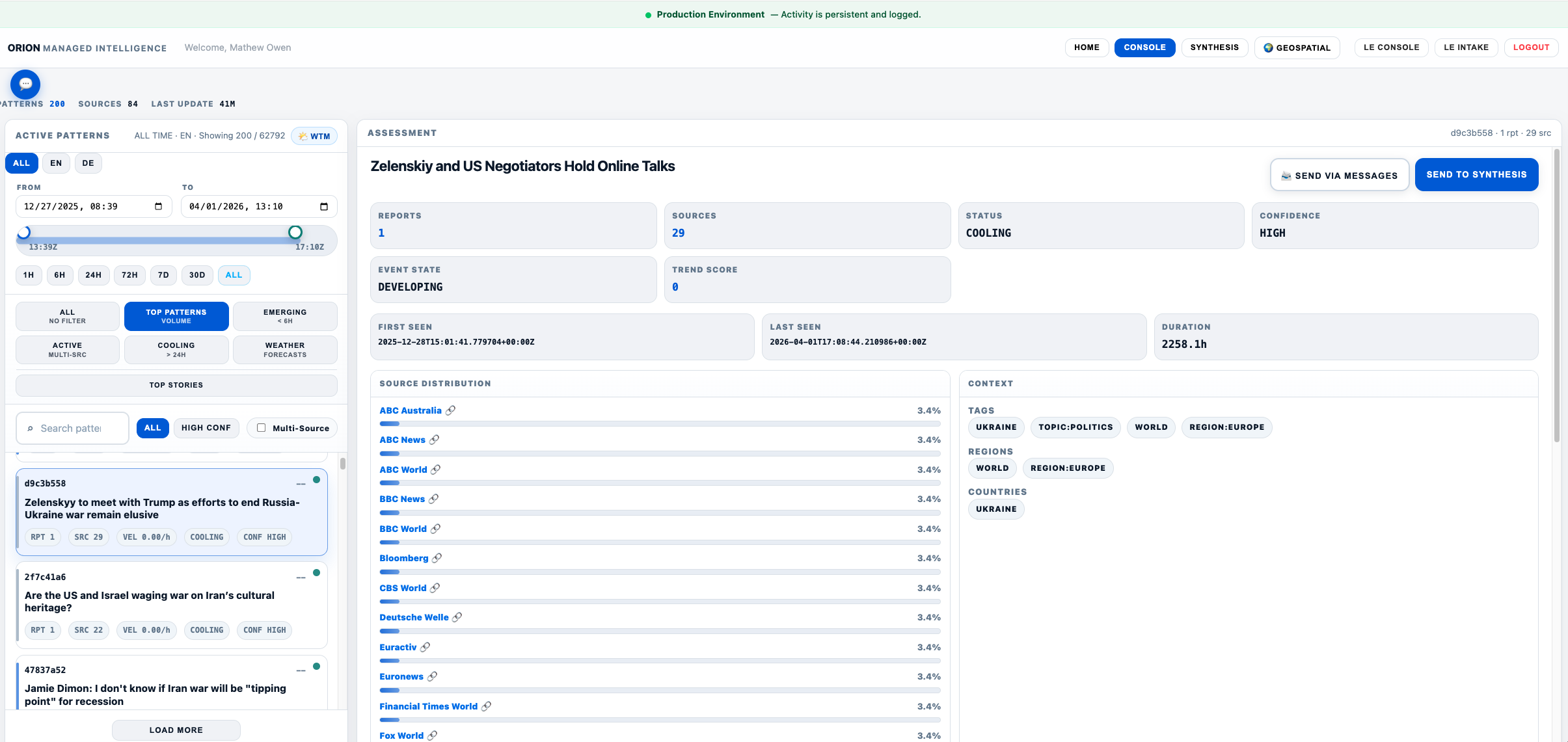 MI Console — analyst workspace